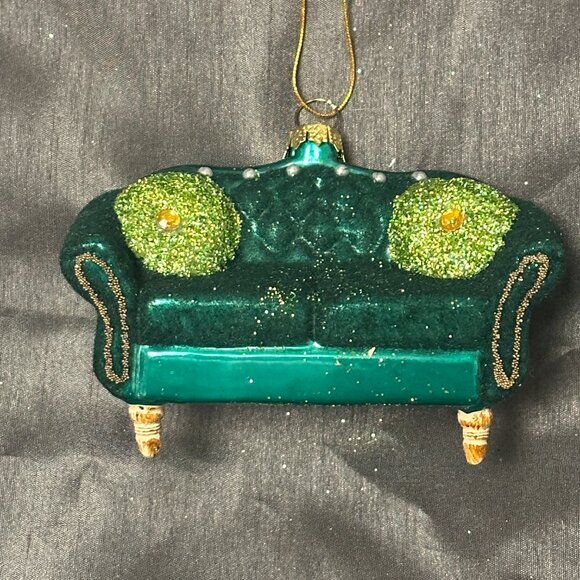 Settee Chesterfield ornament- Green - Picture 3 of 5